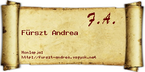 Fürszt Andrea névjegykártya